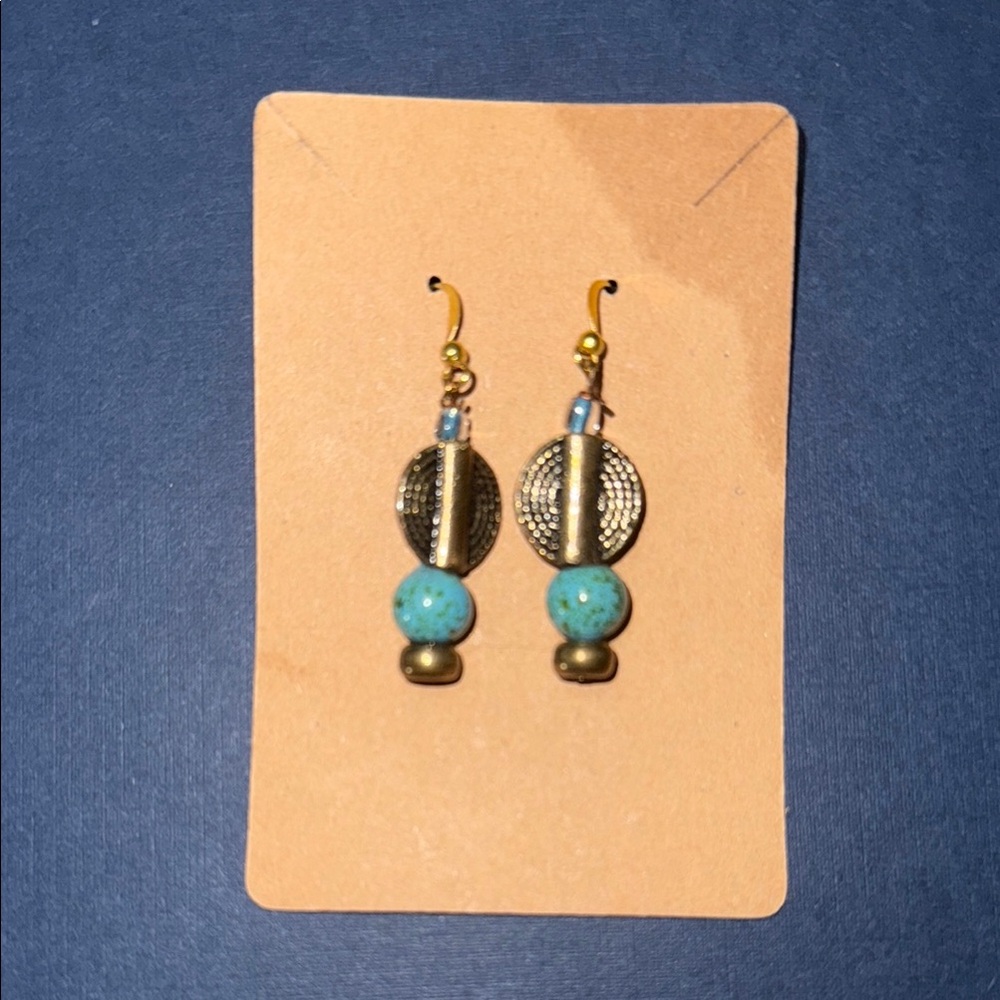 Gold and Turquoise Earrings